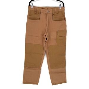 Duluth Trading Heavyweight Fire Hose Apron Front Work Pants 34x32 Brown NWOT